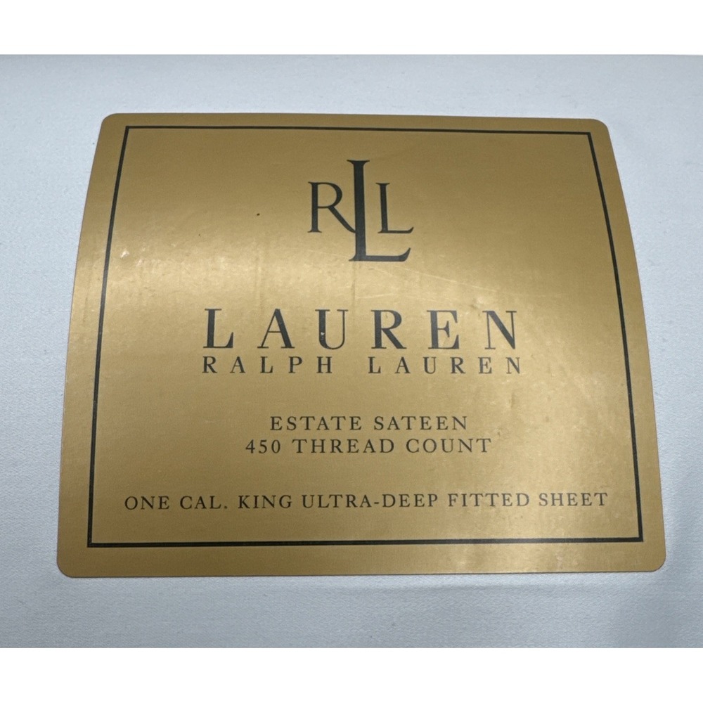 Ralph Lauren Sheet CAL KING Deep Fitted Estate Blue 100% Cotton Sateen